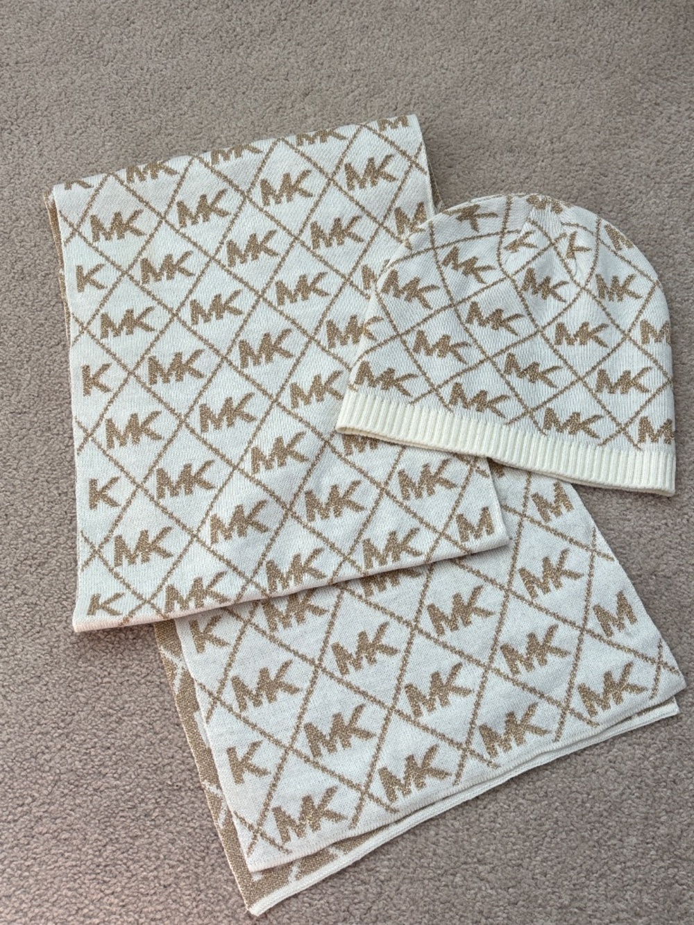 Michael Kors brand scarf, and hat set